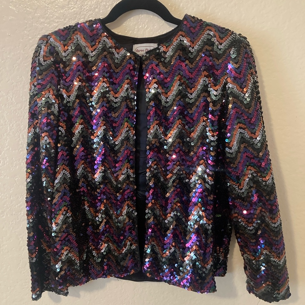 Daring Sequin Chevron Blazer